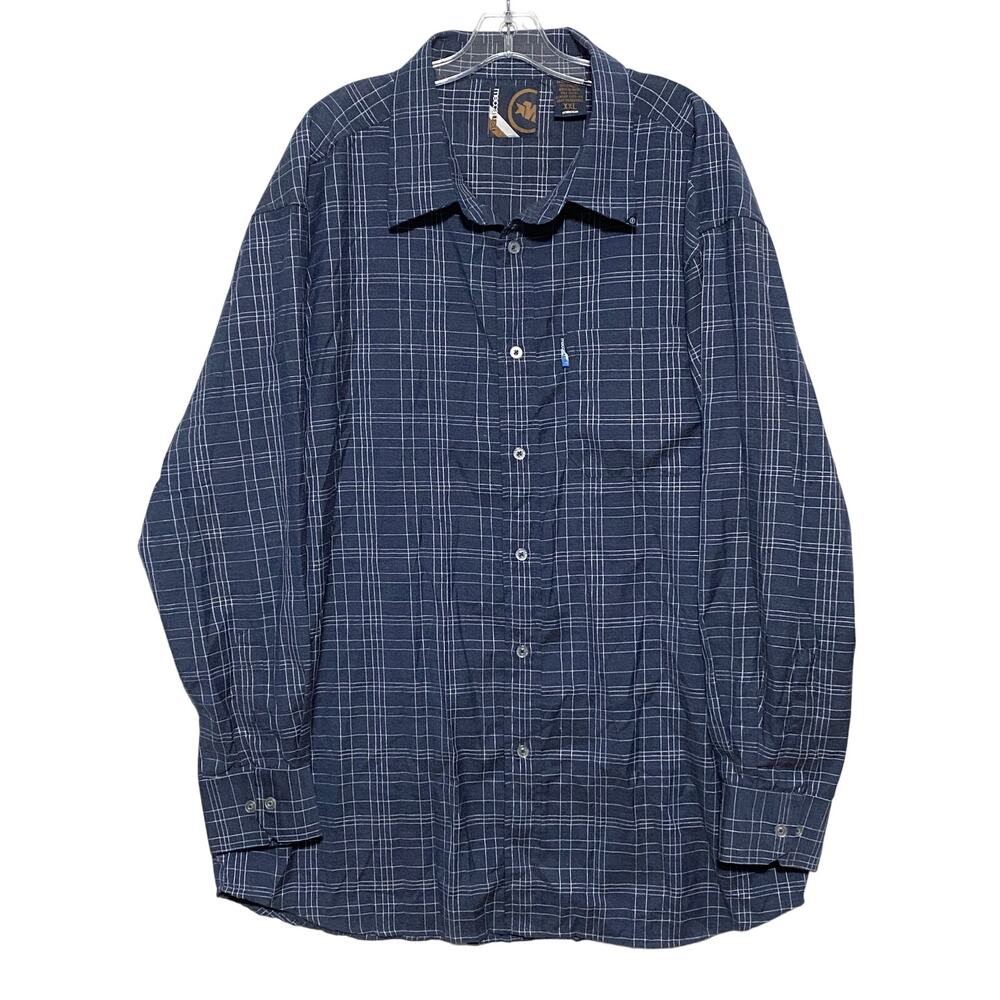 Mecca USA Blue Plaid Pocket Button Shirt Mens 2XL Hip Hop Y2K Streetwear